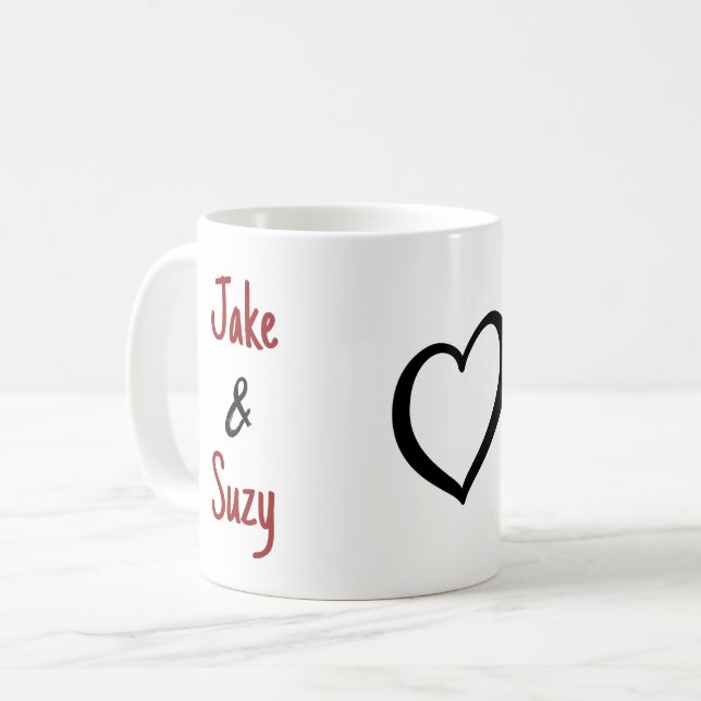Taza De Café Sencillo nombre de San Valentín Café Mug (Anverso izquierdo)