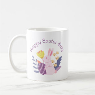 Taza De Café Sencillo Pastel Suave De Pascua Alegre Y Encantado