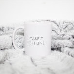 Taza De Café Sencillo Personalizado Blanco Gris Mínimo TÓMELO F<br><div class="desc">Sencillo Personalizado Blanco Gris Mínimo TOMÁNDOLO FUERA DE LÍNEA - TEXTO Y COLORES personalizables</div>