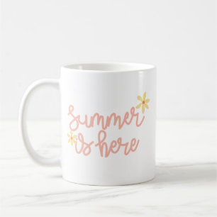 Taza De Café Sencillo Sunshine verano Pastel Guión rosa Amarill