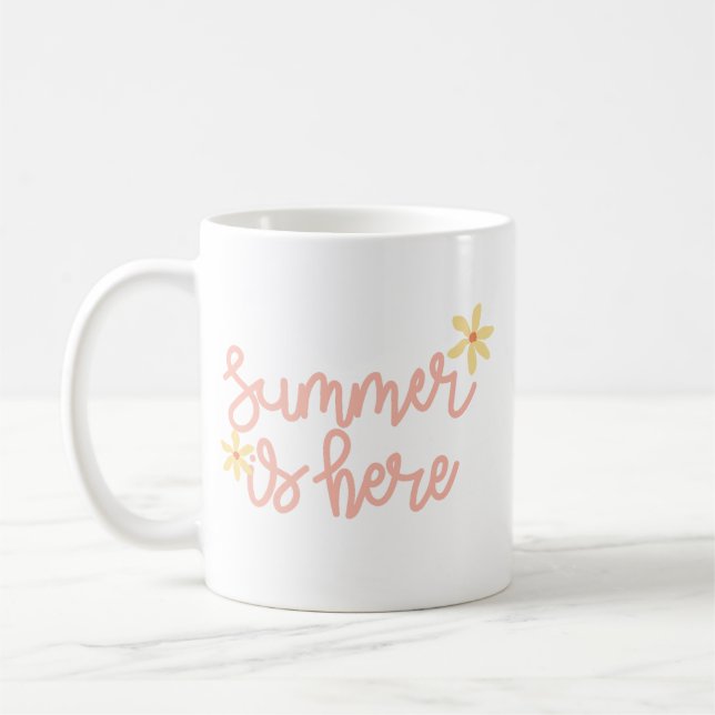 Taza De Café Sencillo Sunshine verano Pastel Guión rosa Amarill (Izquierda)