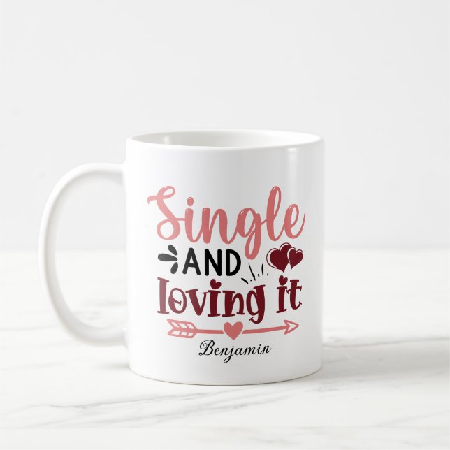 Taza De Café Sencillo y amoroso Día de San Valentín (Izquierda)