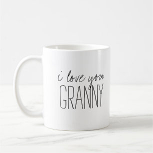 Taza De Café Sencillo y dulce personalizado te amo abuela