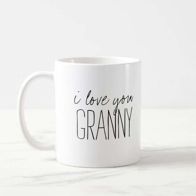 Taza De Café Sencillo y dulce personalizado te amo abuela (Izquierda)