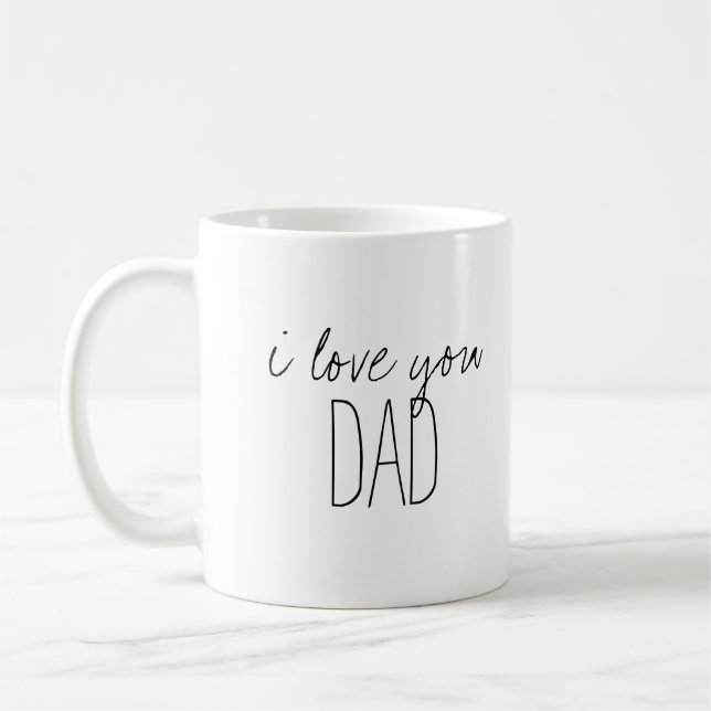 Taza De Café Sencillo y dulce personalizado te amo papá (Izquierda)