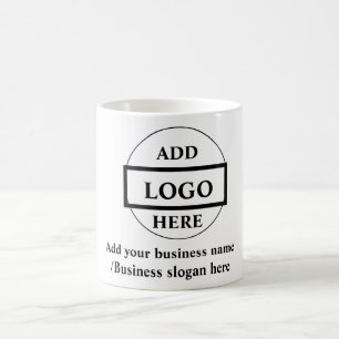 Taza De Café Sencillo y elegante logo personalizado aquí compañ