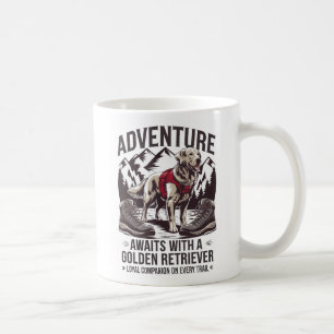 Taza De Café Senderismo de aventura con diseño Golden Retriever