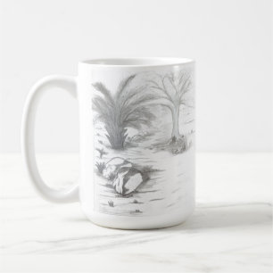 Taza De Café Sendero que serpentea entre árboles y piedras