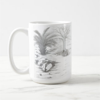 Taza De Café Sendero que serpentea entre árboles y piedras
