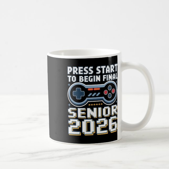 Taza De Café Senior 2026 Gamer Mode On Press Start Final Level  (Derecha)