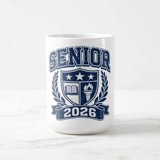 Taza De Café Senior 2026 – Orgullo de último año de la universi (Centro)