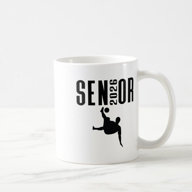 Taza De Café Senior 2026 Soccer Silhouette Design Cl Of 26  (Derecha)