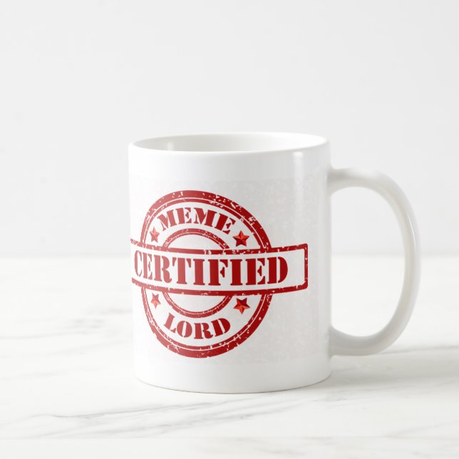 Taza De Café Señor certificado Mug de Meme (Derecha)