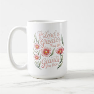 Taza De Café Señor Mayor Que Gigantes Enfrentas Floral Cristian