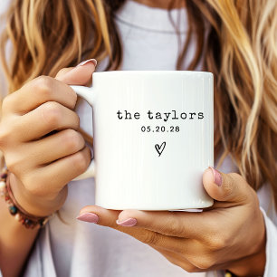 Taza De Café Señor & Señora   Novios recién casados con elegant
