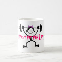 Señora apta Mugs del levantamiento de pesas de