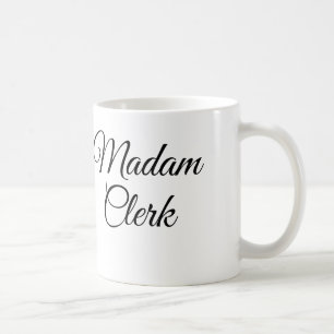 Taza De Café Señora Clerk en escritura de lujo con una corona