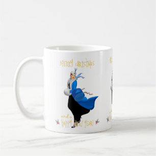 Taza De Café Señora de la Navidad Vieja Feliz Saludo de Navidad