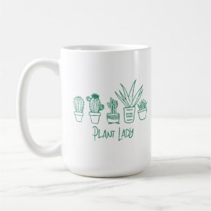 Taza De Café Señora de las Plantas Cactus Suculentas Amante de