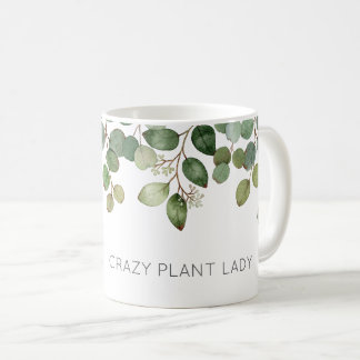 Taza De Café SEÑORA DE LAS PLANTAS LOCAS Vegetación Moderna Div