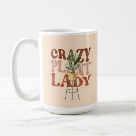 Taza De Café Señora de las Plantas Retro Tipografía Acuarela de