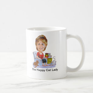 Taza De Café Señora feliz Mug del gato