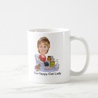 Taza De Café Señora feliz Mug del gato