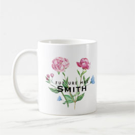 Taza De Café Señora futura Customizable del vintage floral