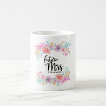 Señora futura floral Mug del color de agua