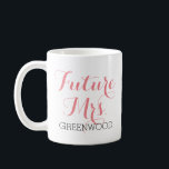 Taza De Café Señora futura Pink Script<br><div class="desc">Todo el texto es adaptable.</div>