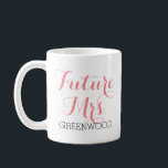 Taza De Café Señora futura Pink Script<br><div class="desc">Todo el texto es adaptable.</div>