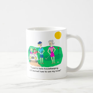 Taza De Café Señora Golfer Housekeeping Cartoon Mug