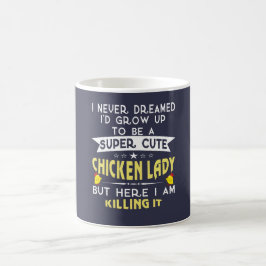Taza De Café Señora linda estupenda del pollo