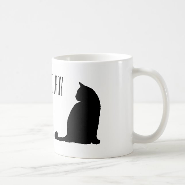 Taza De Café Señora loca clásica Mug del gato (Derecha)
