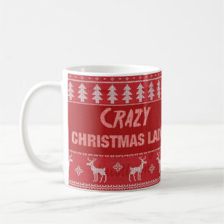 Taza De Café Señora loca de la Navidad