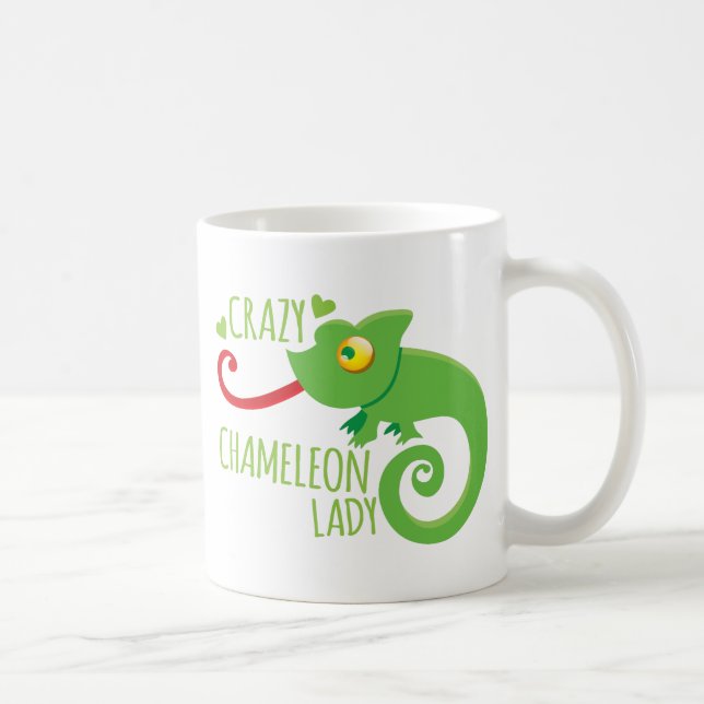 Taza De Café Señora loca del camaleón (Derecha)