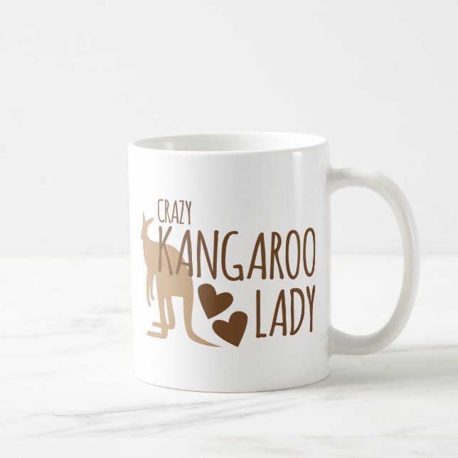 Taza De Café Señora loca del canguro (Derecha)