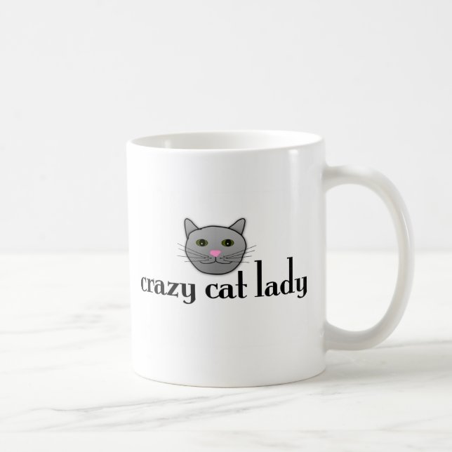 Taza De Café Señora loca del gato (Derecha)