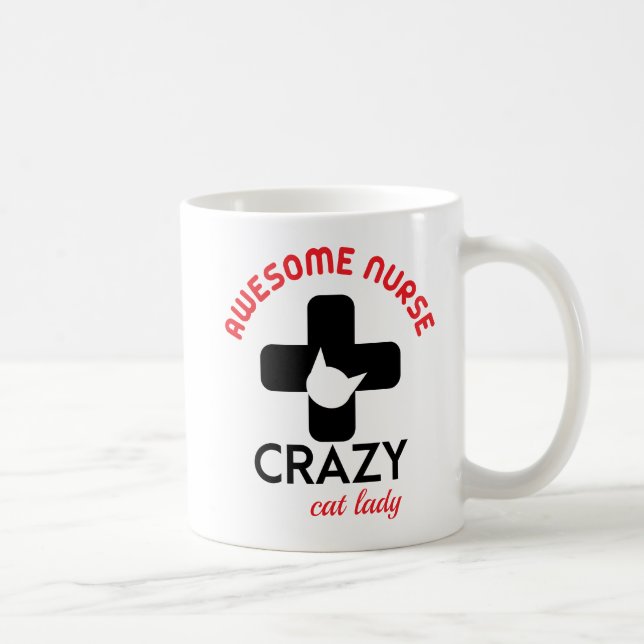 Taza De Café Señora loca del gato (Derecha)