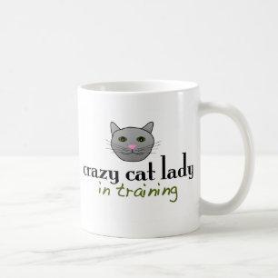 Taza De Café Señora loca del gato en el entrenamiento