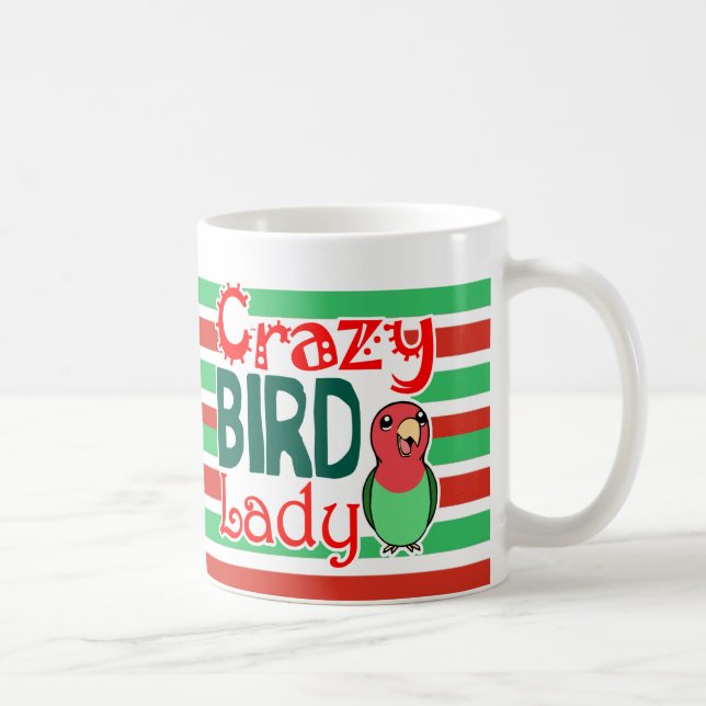 Taza De Café Señora loca del pájaro (Derecha)