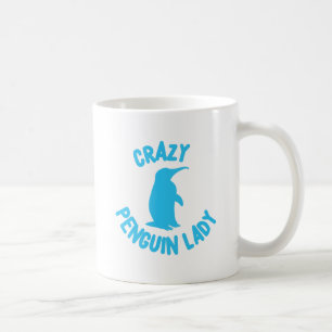 Taza De Café señora loca del pingüino