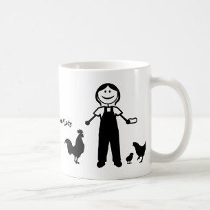 Taza De Café Señora loca del pollo