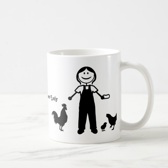 Taza De Café Señora loca del pollo (Derecha)