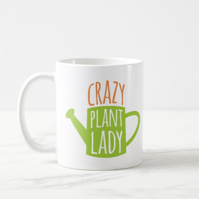 Taza De Café Señora loca divertida de la planta que dice que (Izquierda)