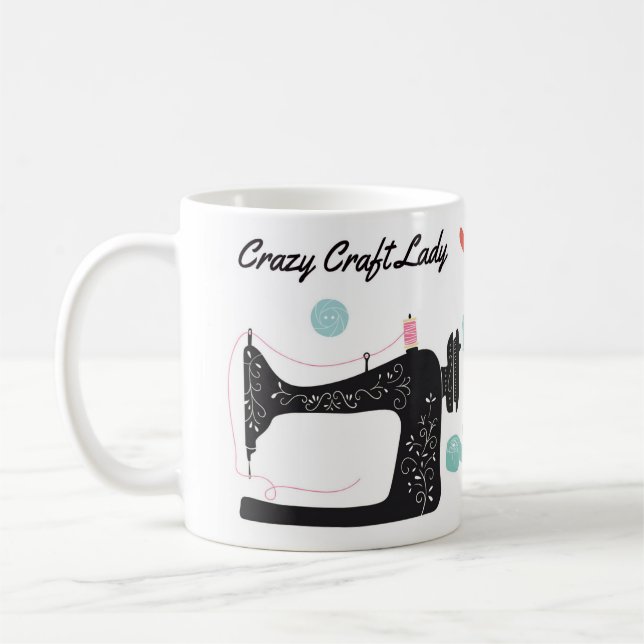 Taza De Café Señora loca Gift Mug del arte (Izquierda)