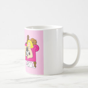 Taza De Café Señora loca humor del gato