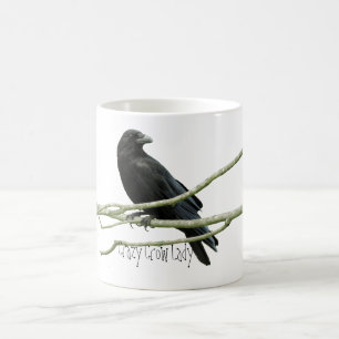 Taza De Café Señora loca Mug del cuervo