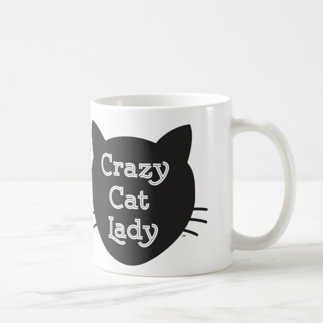 Taza De Café Señora loca Mug del gato (Derecha)