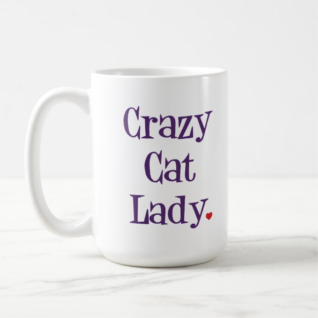 Taza De Café Señora loca Mug del gato (Izquierda)